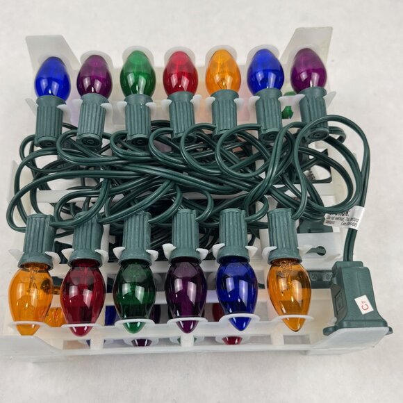 Vintage GE String-A-Long 25 Lights C-7 Cool Bright Multicolor Christmas NEW - Picture 2 of 11